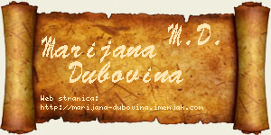 Marijana Dubovina vizit kartica